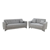 canapea Set sufragerie 2 piese Modesto din stofa de Gri 85x215 cm