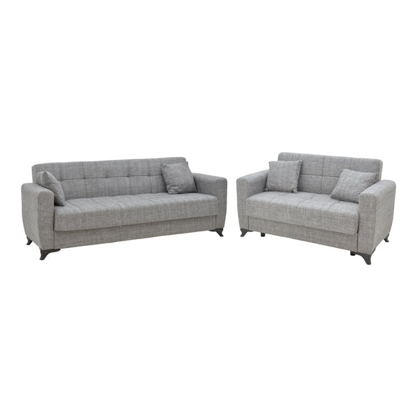 Set sufragerie 2 piese Modesto din stofa de Gri, 85x215 cm