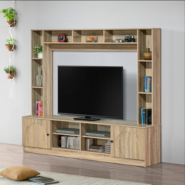 Set TV cu spatiu de depozitare Ambera, Lemn, Sonoma, 200x40x171 cm