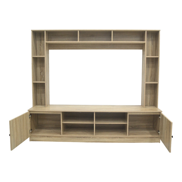 Set TV cu spatiu de depozitare Ambera, Lemn, Sonoma, 200x40x171 cm