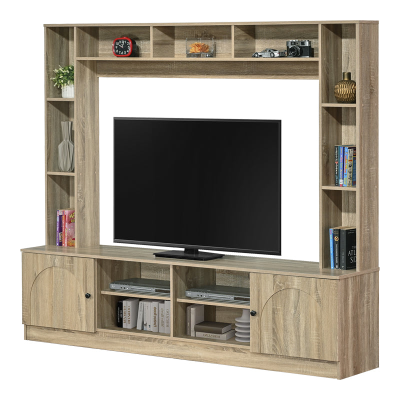 Set TV cu spatiu de depozitare Ambera, Lemn, Sonoma, 200x40x171 cm