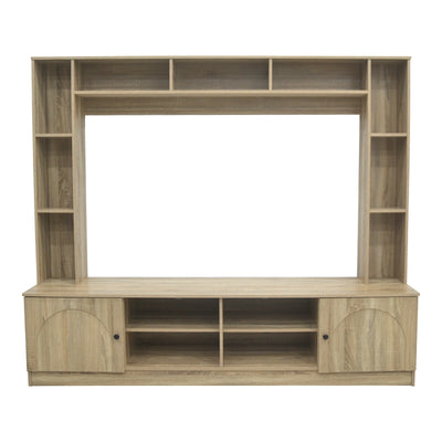 Set TV cu spatiu de depozitare Ambera, Lemn, Sonoma, 200x40x171 cm, perspectiva suplimentara
