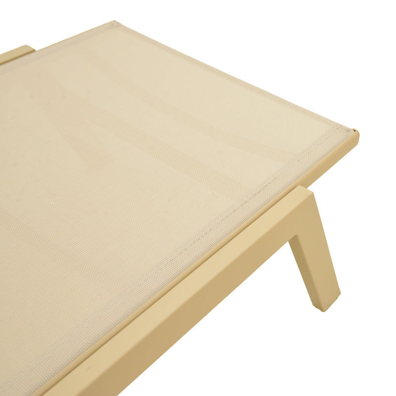 Sezlong Boka, Aluminiu si textilena, 60x192x31 cm - Cappuccino-Champagne