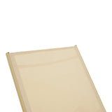 Sezlong Boka, Aluminiu si textilena, 60x192x31 cm - Cappuccino-Champagne