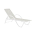 șEzlong Sezlong cu brate Attain alb aluminiu si textilene bej 200x62x35 cm