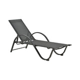 Sezlong Attain cu brate, Aluminiu si textilene, 191x64x32 cm - Gri