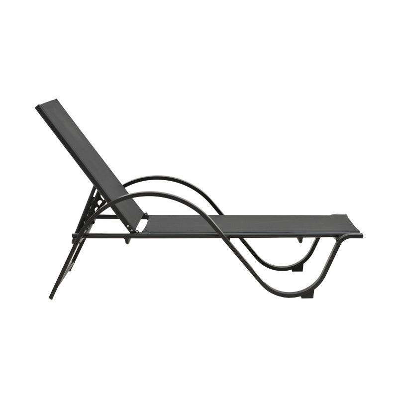 Sezlong Attain cu brate, Aluminiu si textilene, 191x64x32 cm - Gri