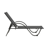 Sezlong Attain cu brate, Aluminiu si textilene, 191x64x32 cm - Gri