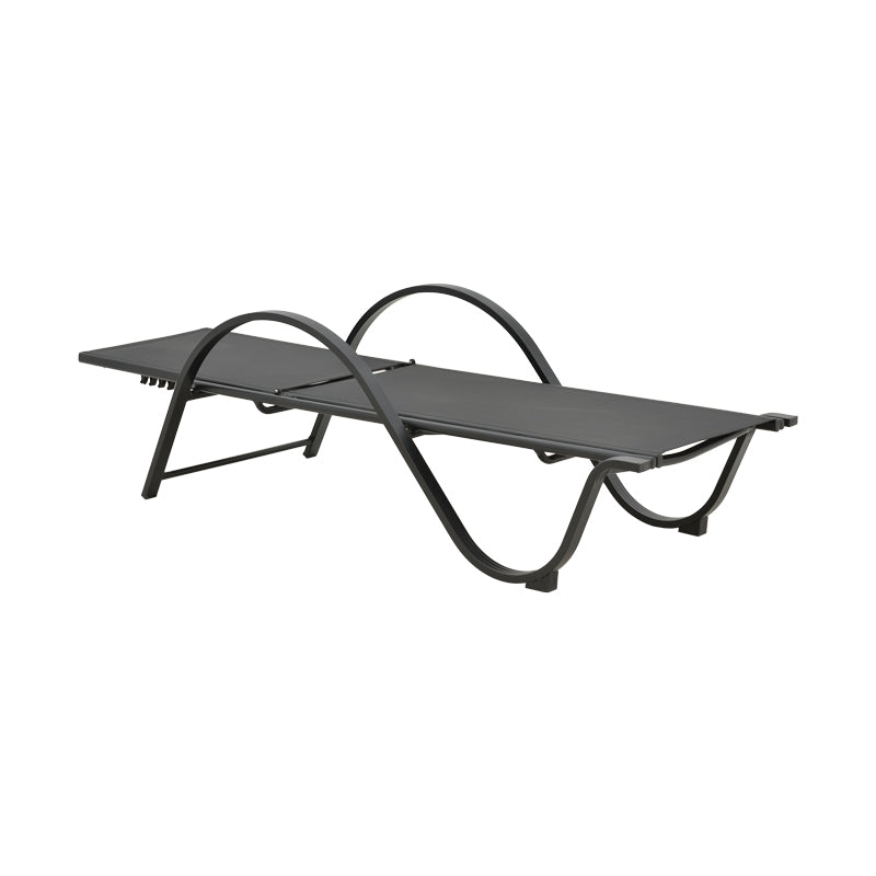 Sezlong Attain cu brate, Aluminiu si textilene, 191x64x32 cm - Gri