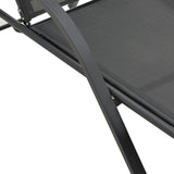 Sezlong Attain cu brate, Aluminiu si textilene, 191x64x32 cm - Gri