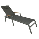 scaun de exterior Sezlong cu brate Koby aluminiu-textilena antracit
