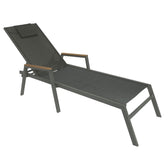 scaun de exterior Sezlong cu brate Koby aluminiu-textilena antracit