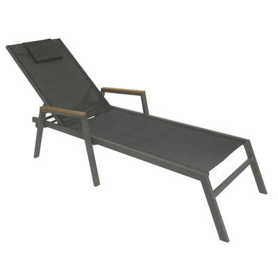 scaun de exterior Sezlong cu brate Koby aluminiu-textilena antracit