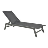 Sezlong Boka, Aluminiu si textilena, 60x192x31 cm - Negru