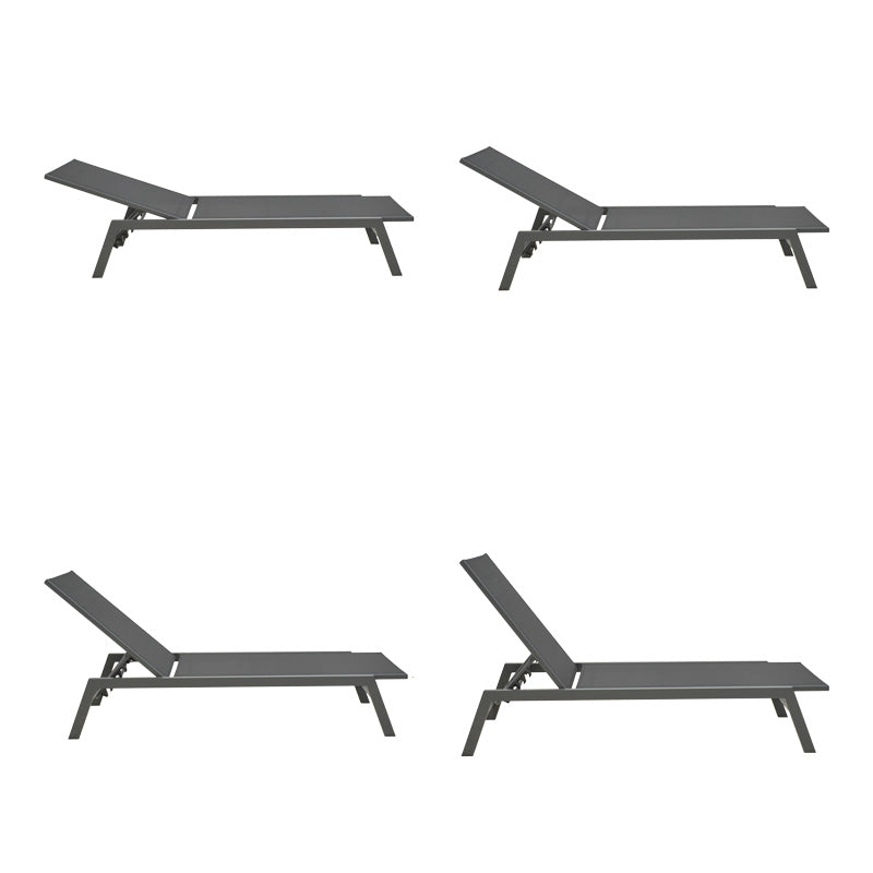 Șezlong cu functie de relaxare, Model Boka, Aluminiu și Textilena, Negru, 60x192x31 cm