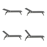 Sezlong Boka, Aluminiu si textilena, 60x192x31 cm - Negru