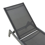 Șezlong cu functie de relaxare, Model Boka, Aluminiu și Textilena, Negru, 60x192x31 cm