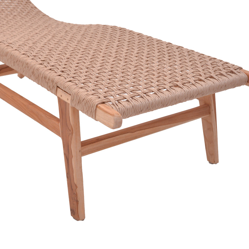 Sezlong de gradina Rebelise Boho, Natural, 60x180x85 cm, foto produs