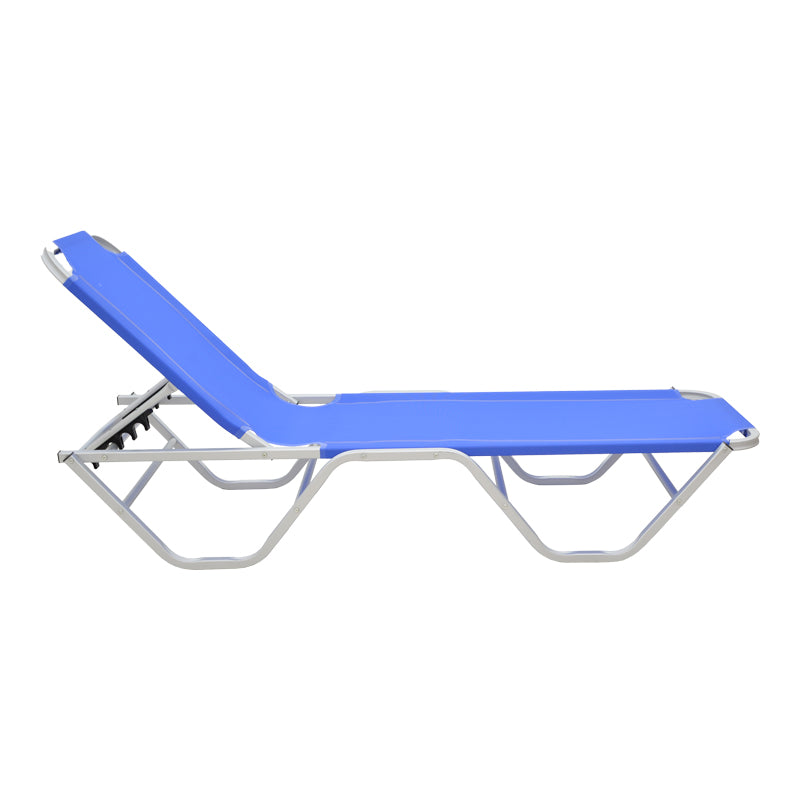 Sezlong Dessie pliabil aluminiu plasa, 56x188x30 cm - Albastru