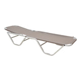 Sezlong Dessie pliabil aluminiu plasa, 56x188x30 cm - Crem