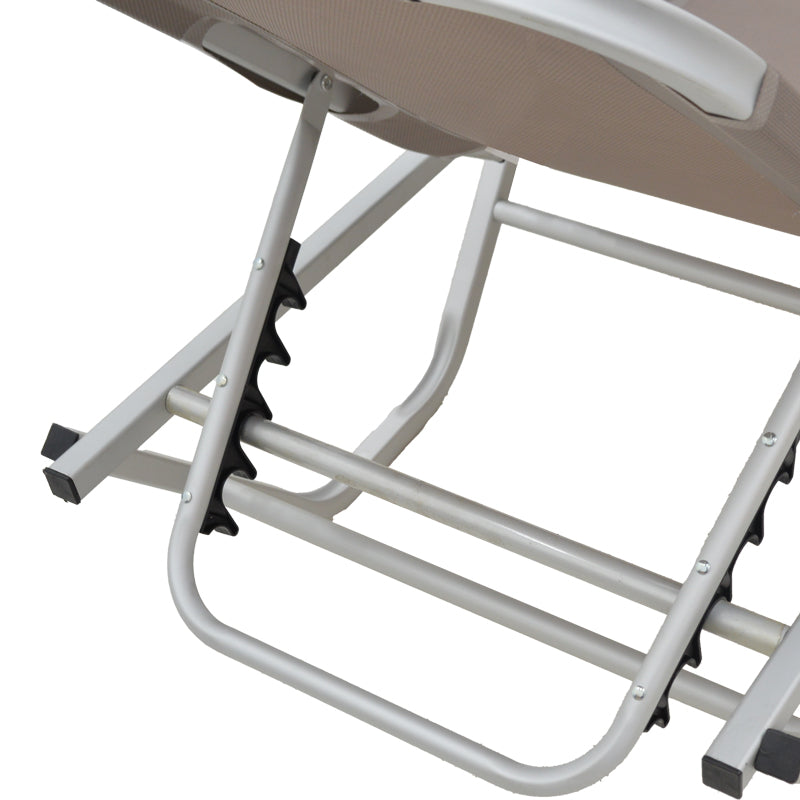 Sezlong Dessie pliabil aluminiu plasa, 56x188x30 cm - Crem