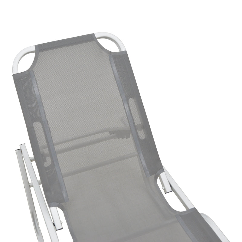 Sezlong Dessie pliabil aluminiu plasa, 56x188x30 cm - Gri Inchis