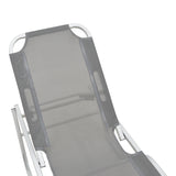 Sezlong Dessie pliabil aluminiu plasa, 56x188x30 cm - Gri Inchis