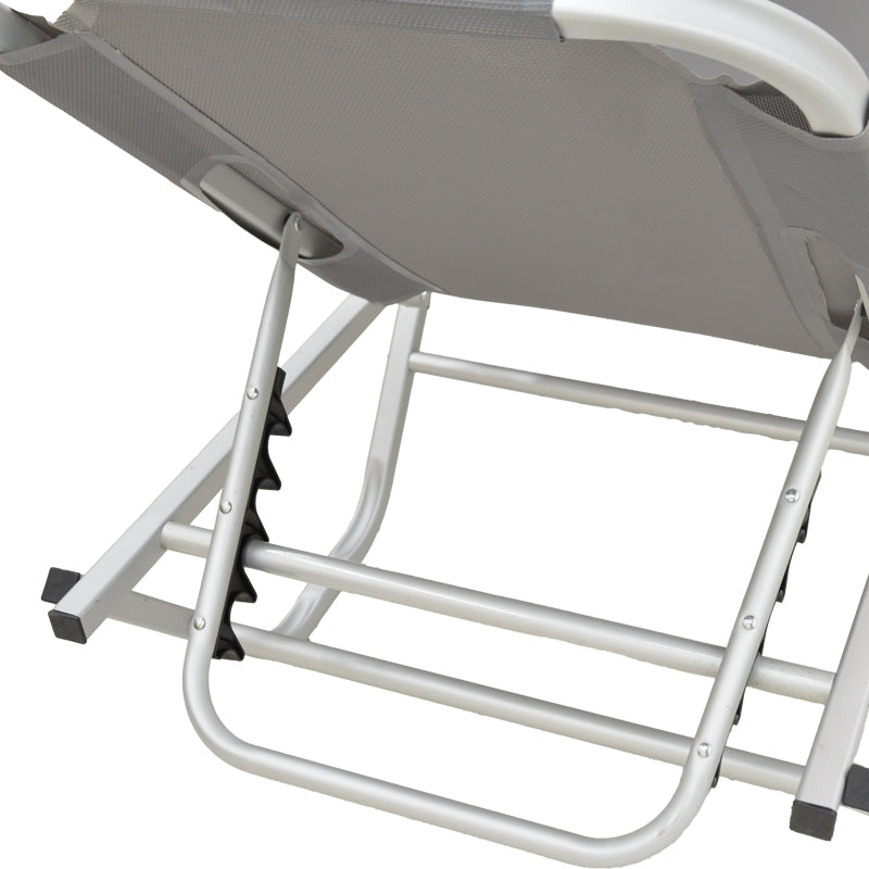 Sezlong Dessie pliabil aluminiu plasa, 56x188x30 cm - Gri Inchis