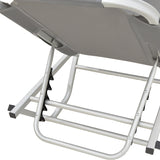 Sezlong Dessie pliabil aluminiu plasa, 56x188x30 cm - Gri Inchis