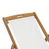 Sezlong Franclow lemn de salcâm pvc Panza, Natural alb, 66x108x105 cm, perspectiva suplimentara
