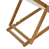 Sezlong Franclow lemn de salcâm pvc Panza, Natural alb, 66x108x105 cm