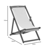 Sezlong Franclow lemn de salcâm pvc Panza, Natural alb, 66x108x105 cm
