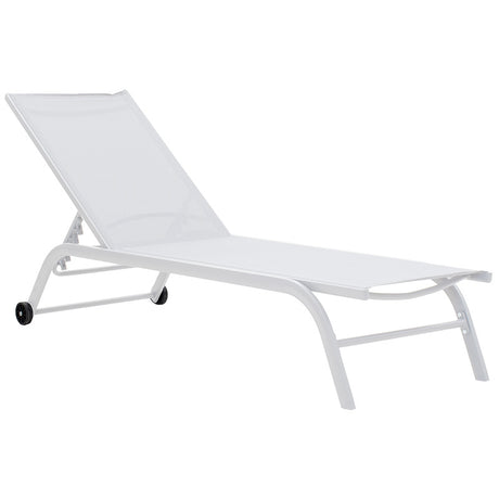 Sezlong Jaipur aluminiu tex Maron, Alb - Antracit, 65x192 cm