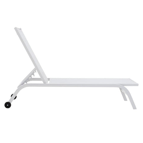 Sezlong Jaipur aluminiu tex Maron, Alb - Antracit, 65x192 cm