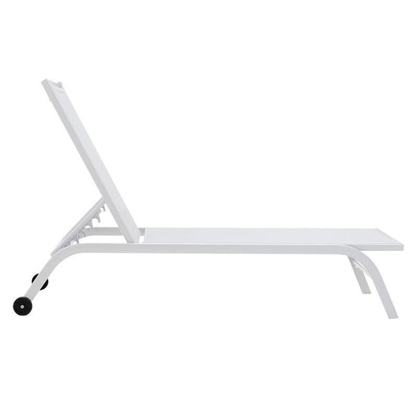 Sezlong Jaipur aluminiu tex Maron, Alb - Antracit, 65x192 cm