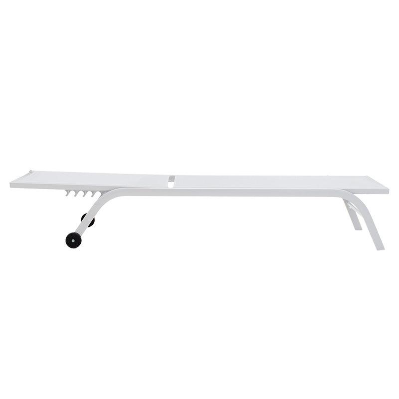 Sezlong Jaipur aluminiu tex Maron, Alb - Antracit, 65x192 cm - Alb