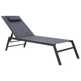 Sezlong Kiara aluminiu texMarona, Antracit - Alb, 70x200 cm - Antracit