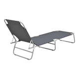 Șezlong Pasein, Silver-Antracit, 55x185x24 cm - Silver-Antracit