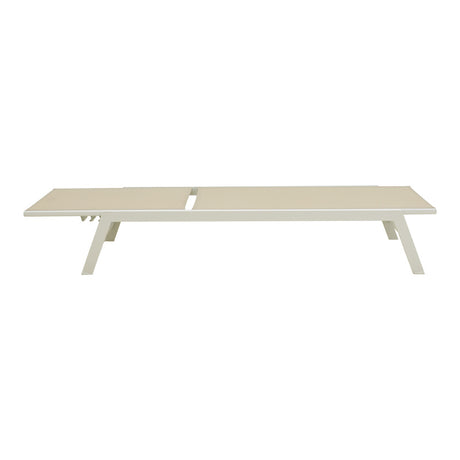 Șezlong pliabil aluminiu și textilena Boka, alb-bej, 60x192x31 cm