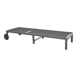 Șezlong Mailo, Aluminiu alb și Textilena, Bej, 71x206x30 cm - Negru