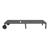 Șezlong Mailo, Aluminiu alb și Textilena, Bej, 71x206x30 cm - Negru