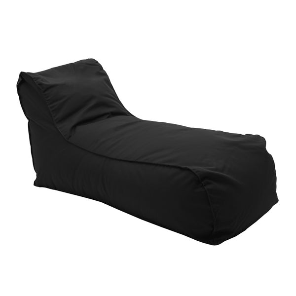 Șezlong puf Lara impermeabil, Piele sintetica, Negru, 60x150x40 cm