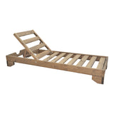 Șezlong relaxant Fendy, lemn de brad, nuc, 71x200x24 cm