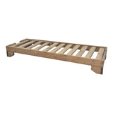 Șezlong relaxant Fendy, lemn de brad, nuc, 71x200x24 cm