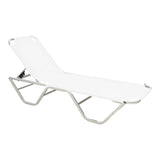 Șezlong stivuibil din aluminiu, model Dessie, rezistent, antracit, 59x193x29 cm - Alb