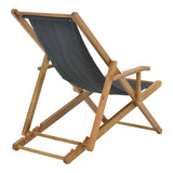 Sezlong Xurian lemn de salcâm pvc pvc, negru, 67x108x104 cm