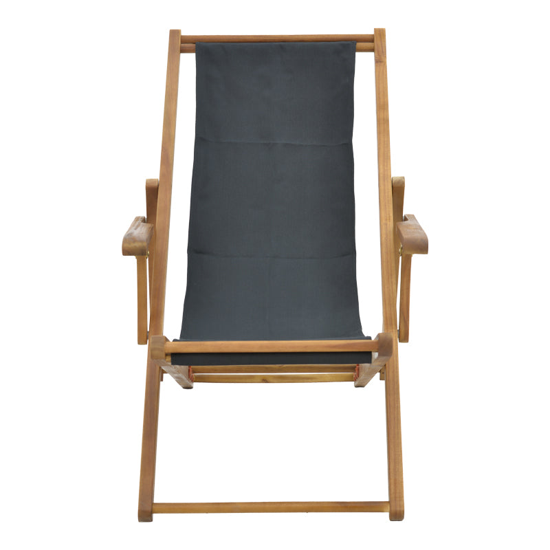 Sezlong Xurian lemn de salcâm pvc pvc, negru, 67x108x104 cm