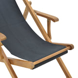 Sezlong Xurian lemn de salcâm pvc pvc, negru, 67x108x104 cm