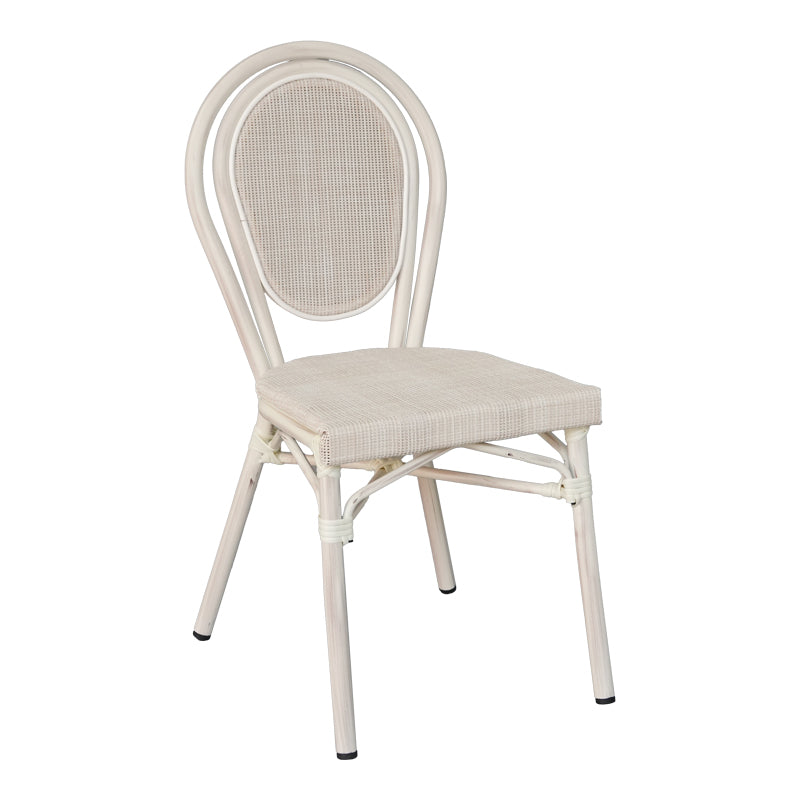 Stackable scaun Nacia aluminiu-textilene, alb, 45x59x85 cm