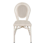 Stackable scaun Nacia aluminiu-textilene, alb, 45x59x85 cm